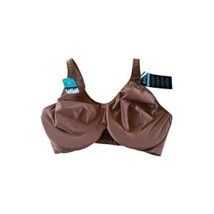 Bali Bra Womens 34DD Minimizer Brown Silky Underwire Adjust